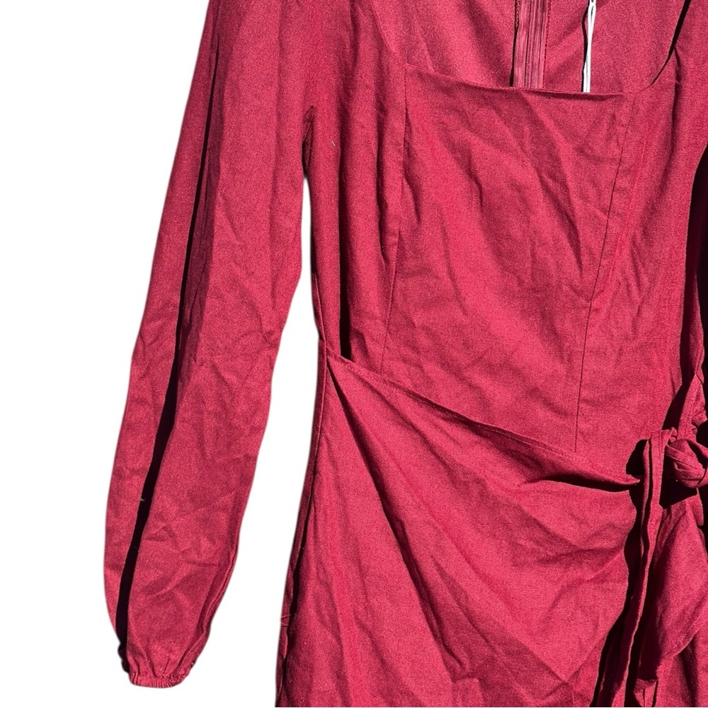 Princess Polly The Villa Mini Dress In Burgundy Size 6 - Picture 4 of 15